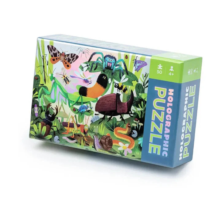 50 Piece Holographic Puzzle: Backyard Bugs
