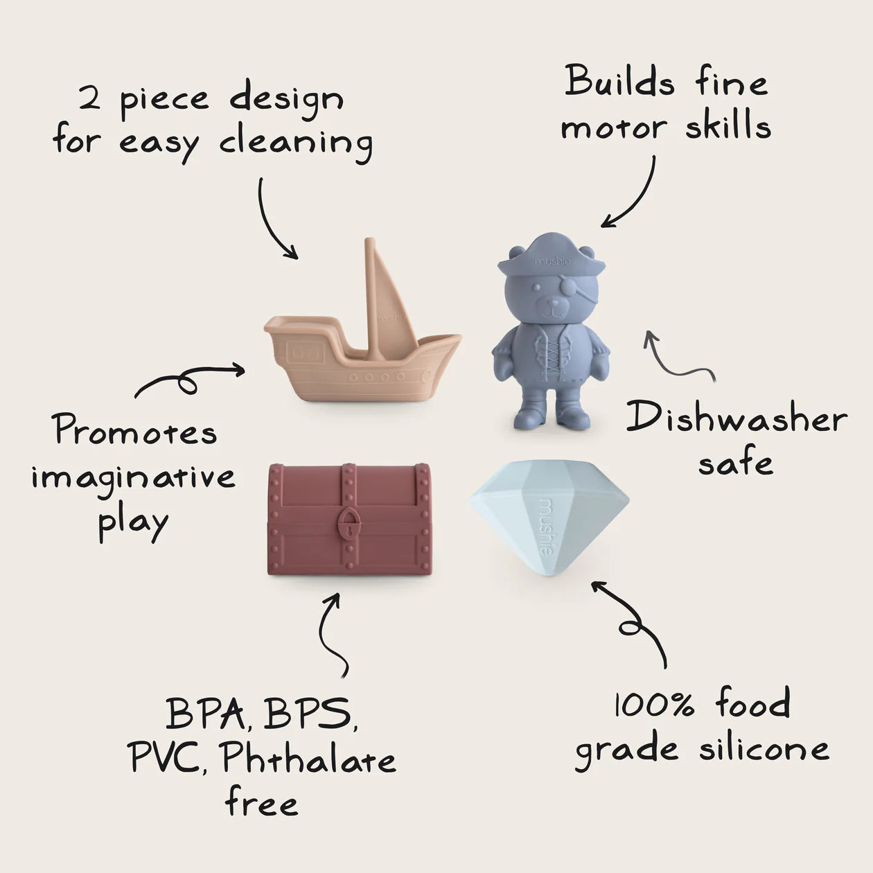 Mold Free Bath Play Set - Pirate