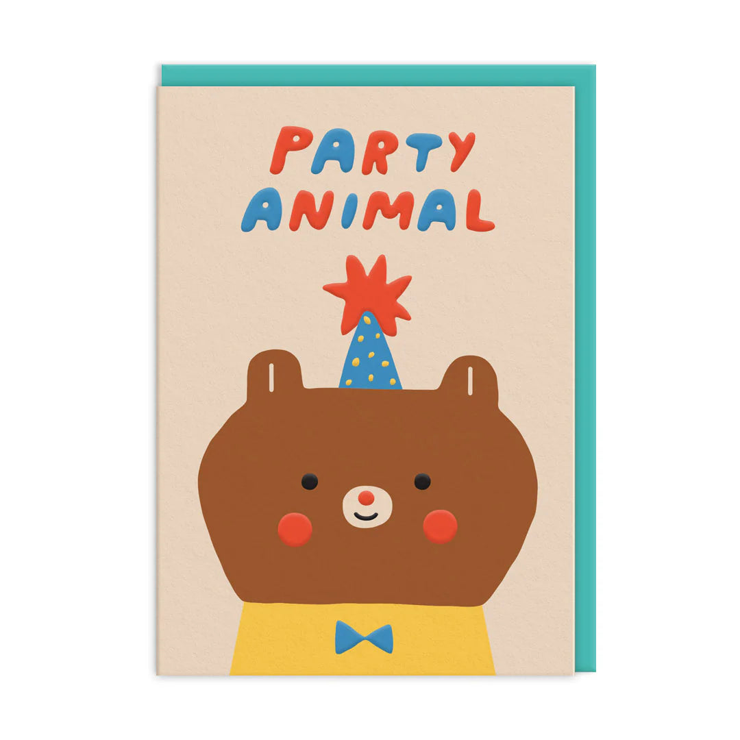 Party Animal Bear Greeting Card