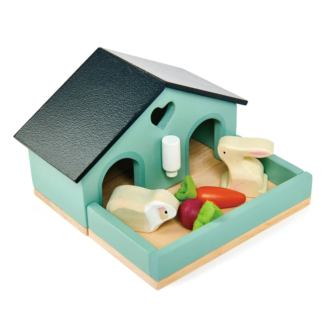 Pet Rabbit, Guinea Pig Hutch Set by Tender Leaf Toys