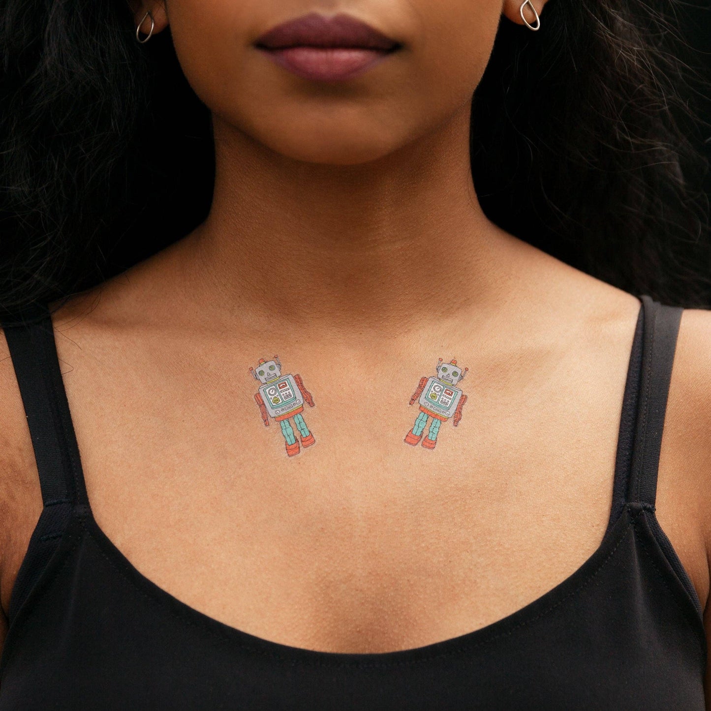 Robot Temporary Tattoo Pair