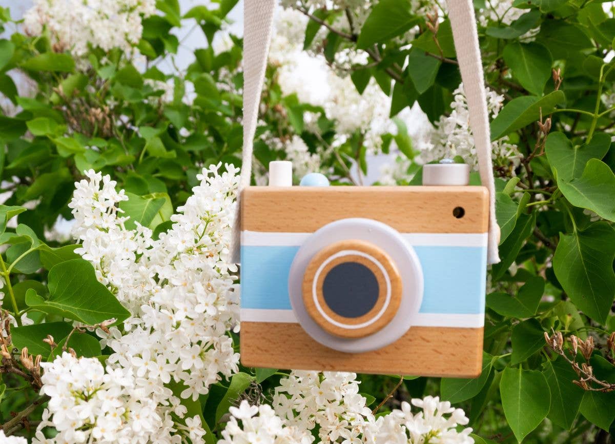 Vintage Camera Music Box - Blue by Jack Rabbit Creations