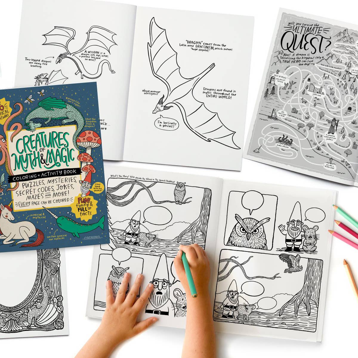 Myth & Magic Coloring + Activity Book