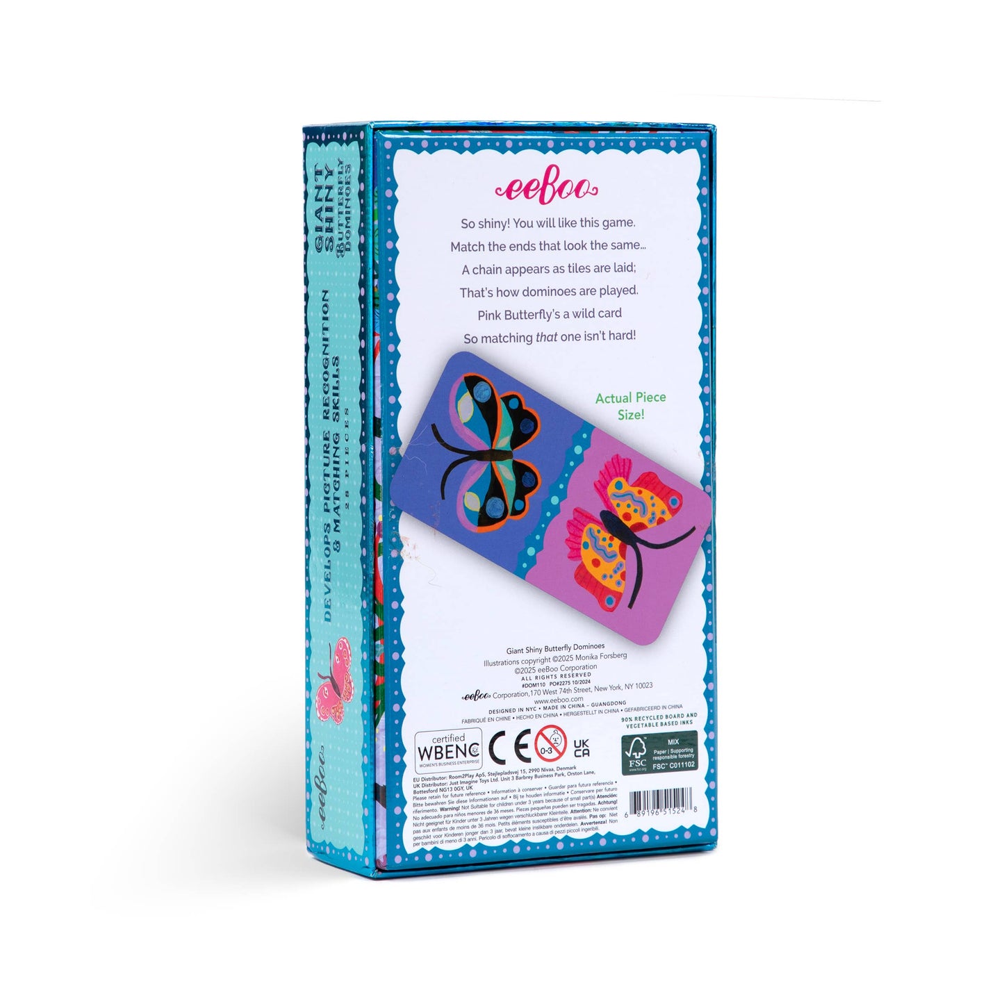 Giant Shiny Butterfly Dominoes by eeBoo