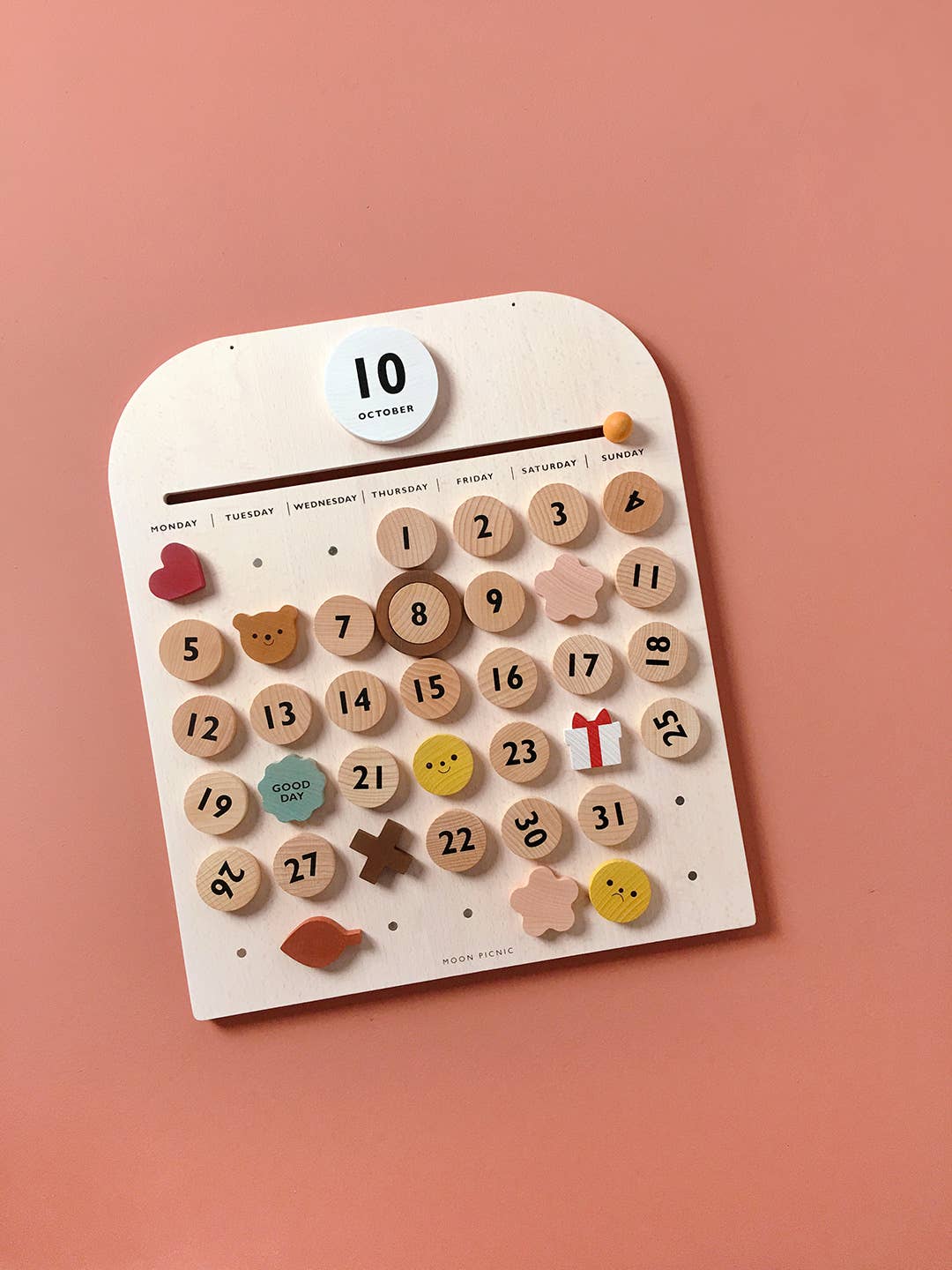 My Calendar, Wooden Perpetual Calendar - Moon Picnic
