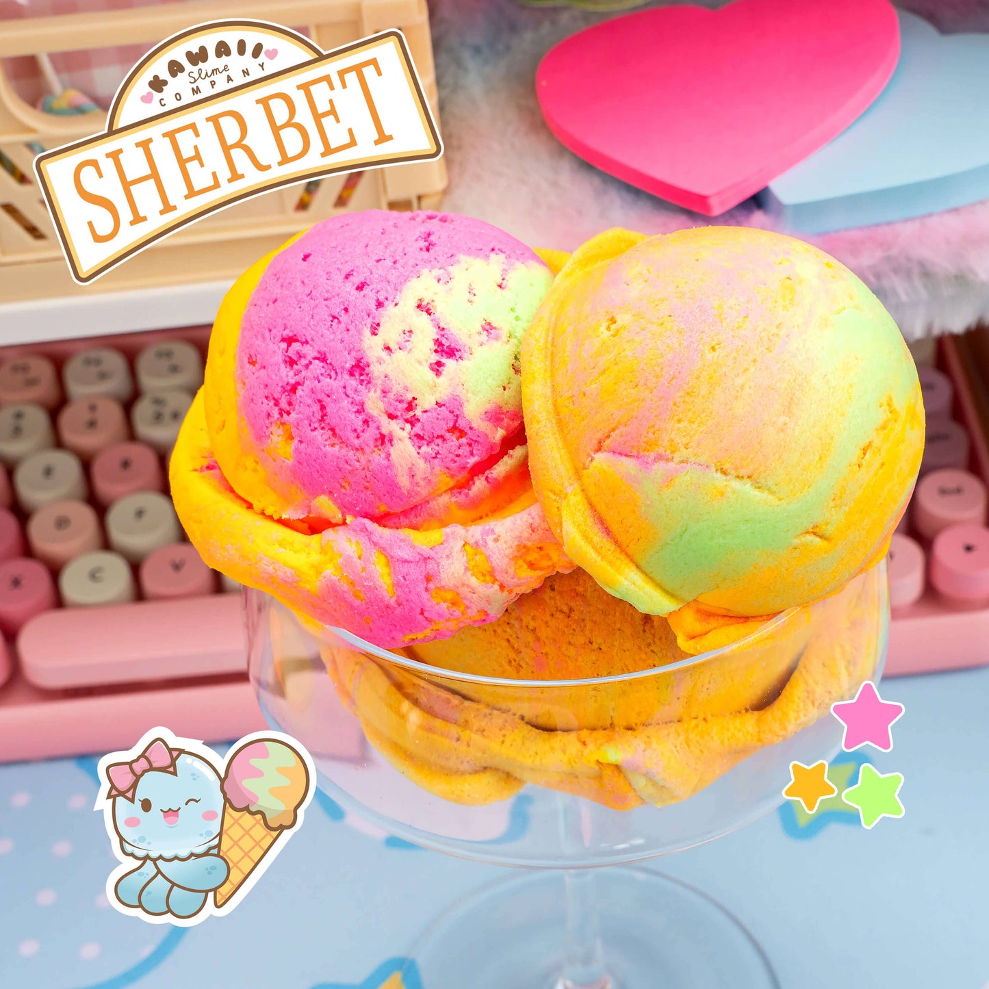 Sherbet Scented Ice Cream Pint Slime by Kawaii Slime Company