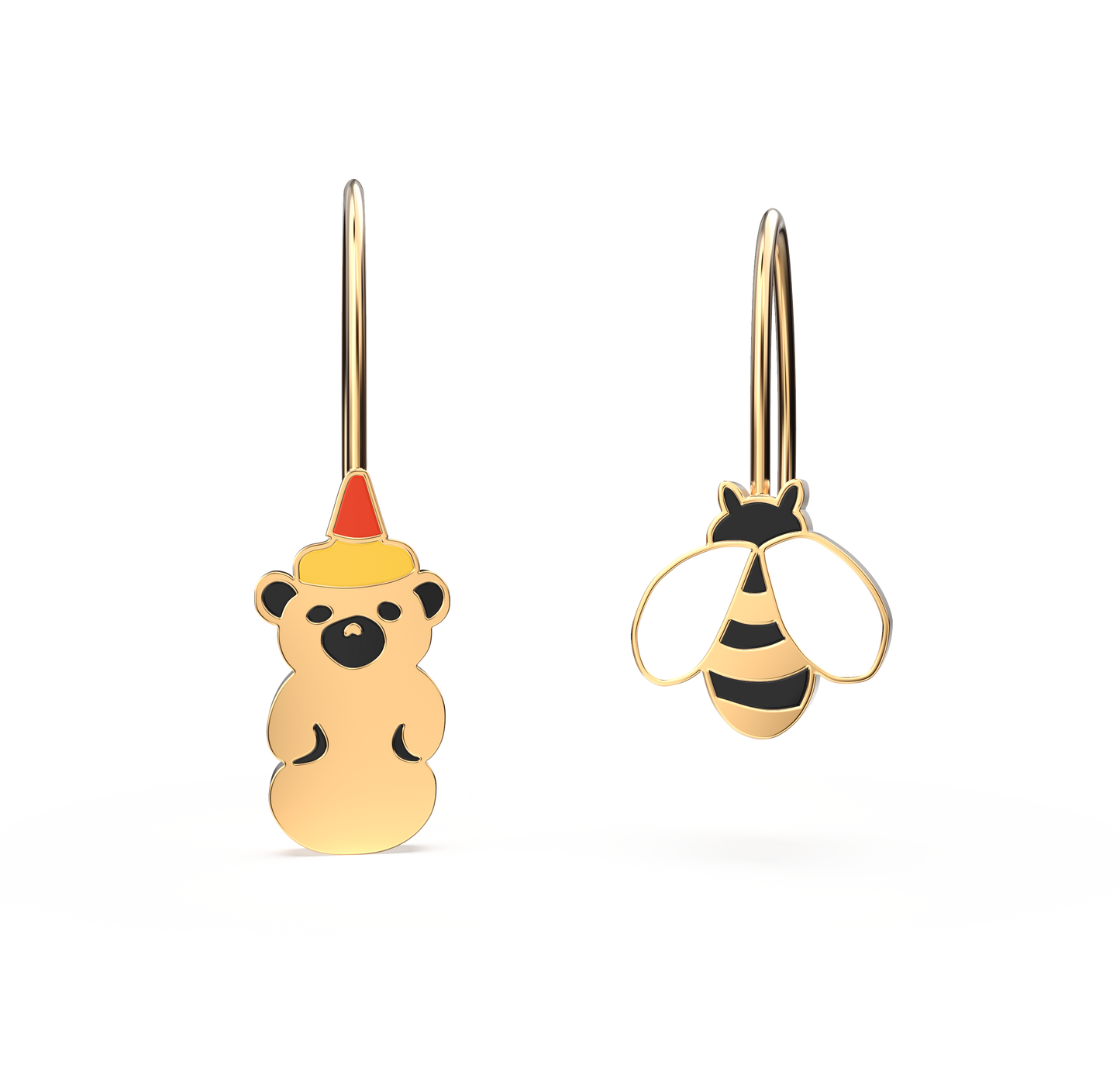 Honey Bear + Honey Bee Earrings - Yellow Owl Workshop