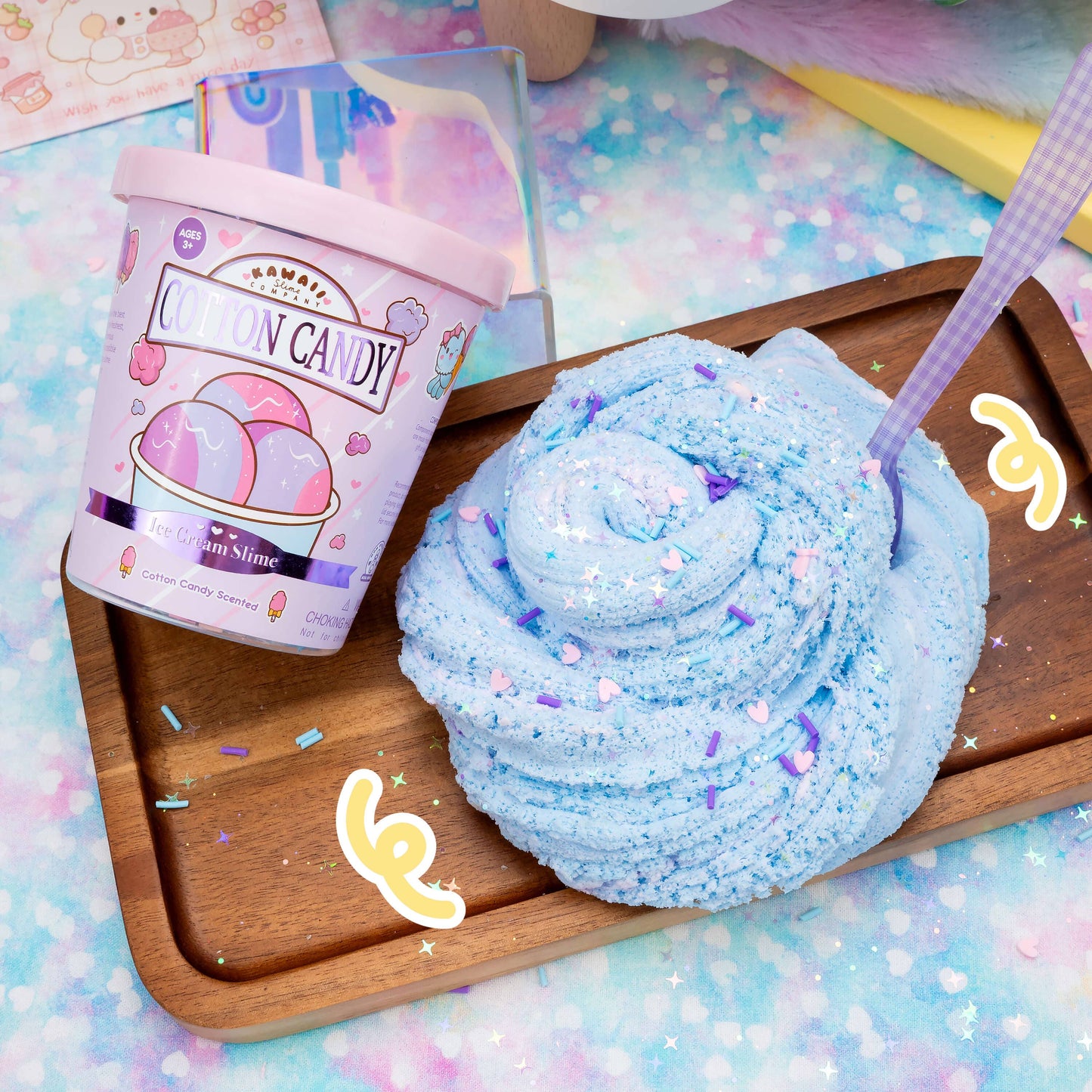Cotton Candy Scented Ice Cream Pint Slime by Kawaii Slime Company