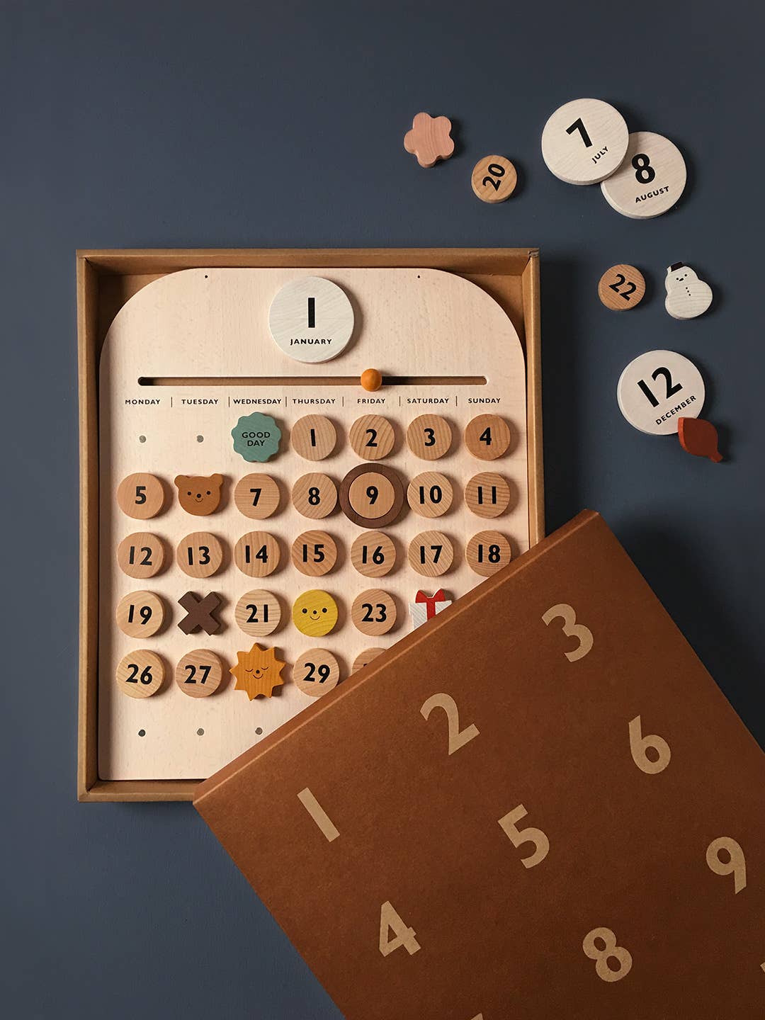 My Calendar, Wooden Perpetual Calendar - Moon Picnic