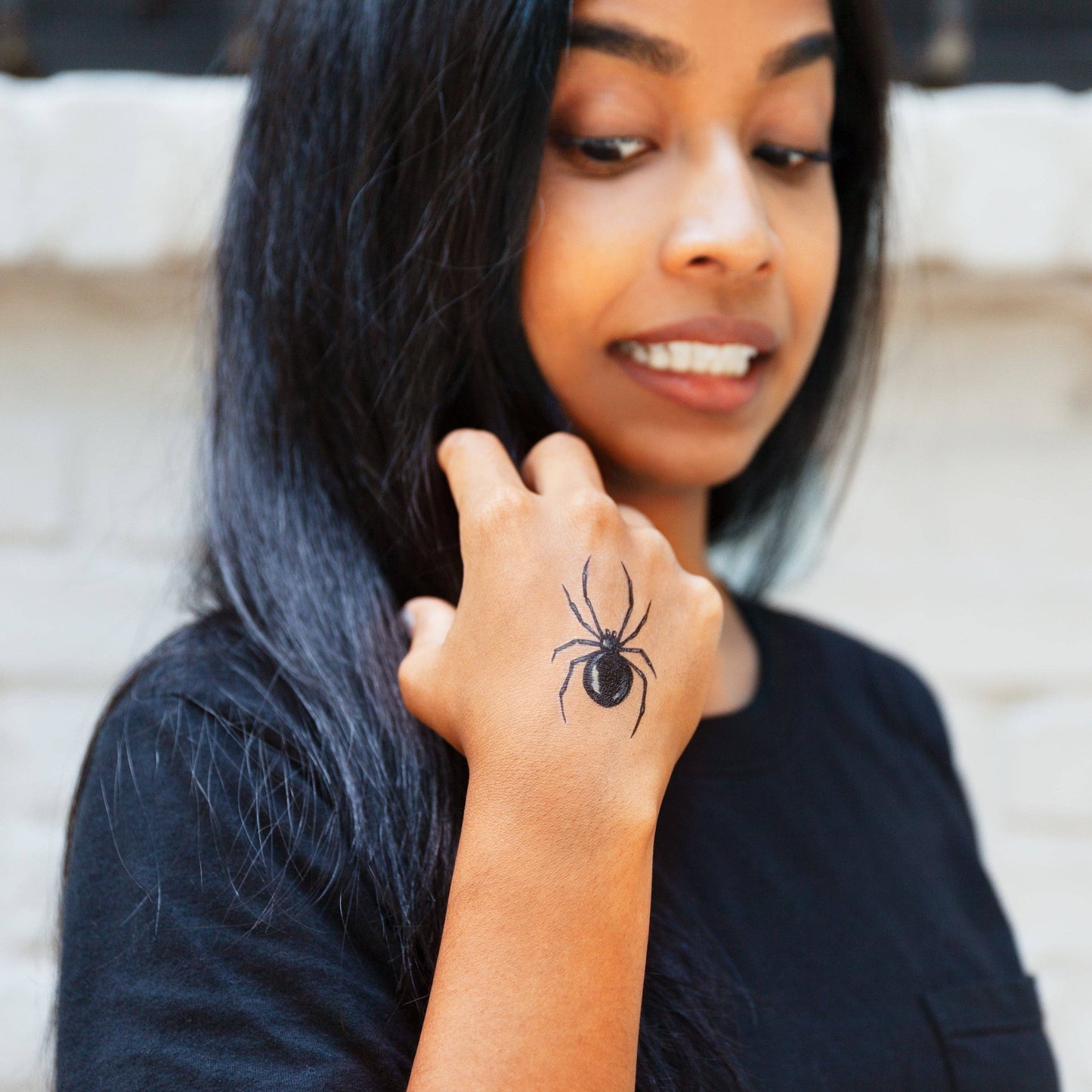 Black Widow Temporary Tattoo Pair - Tattly