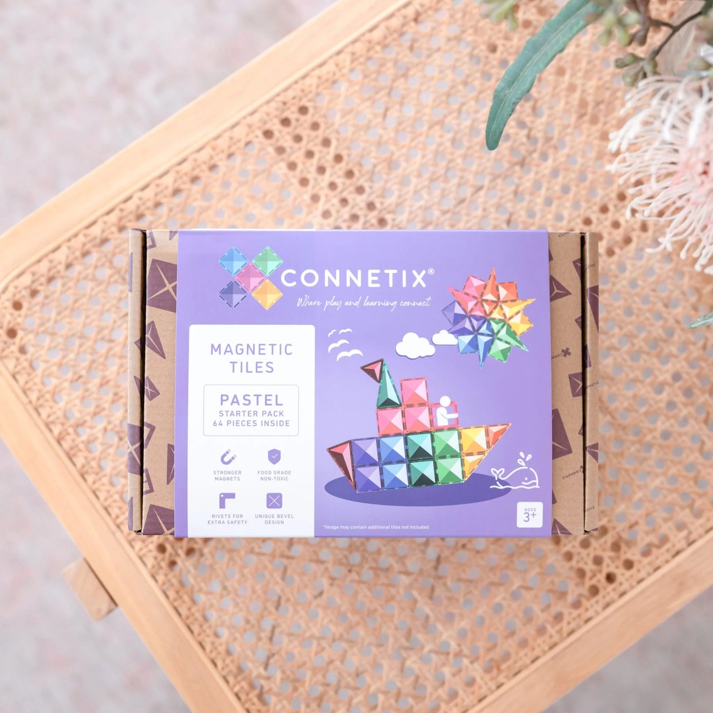Pastel Starter Pack, 64 Pieces - Connetix