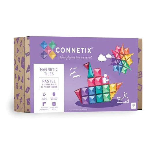 Pastel Starter Pack, 64 Pieces - Connetix