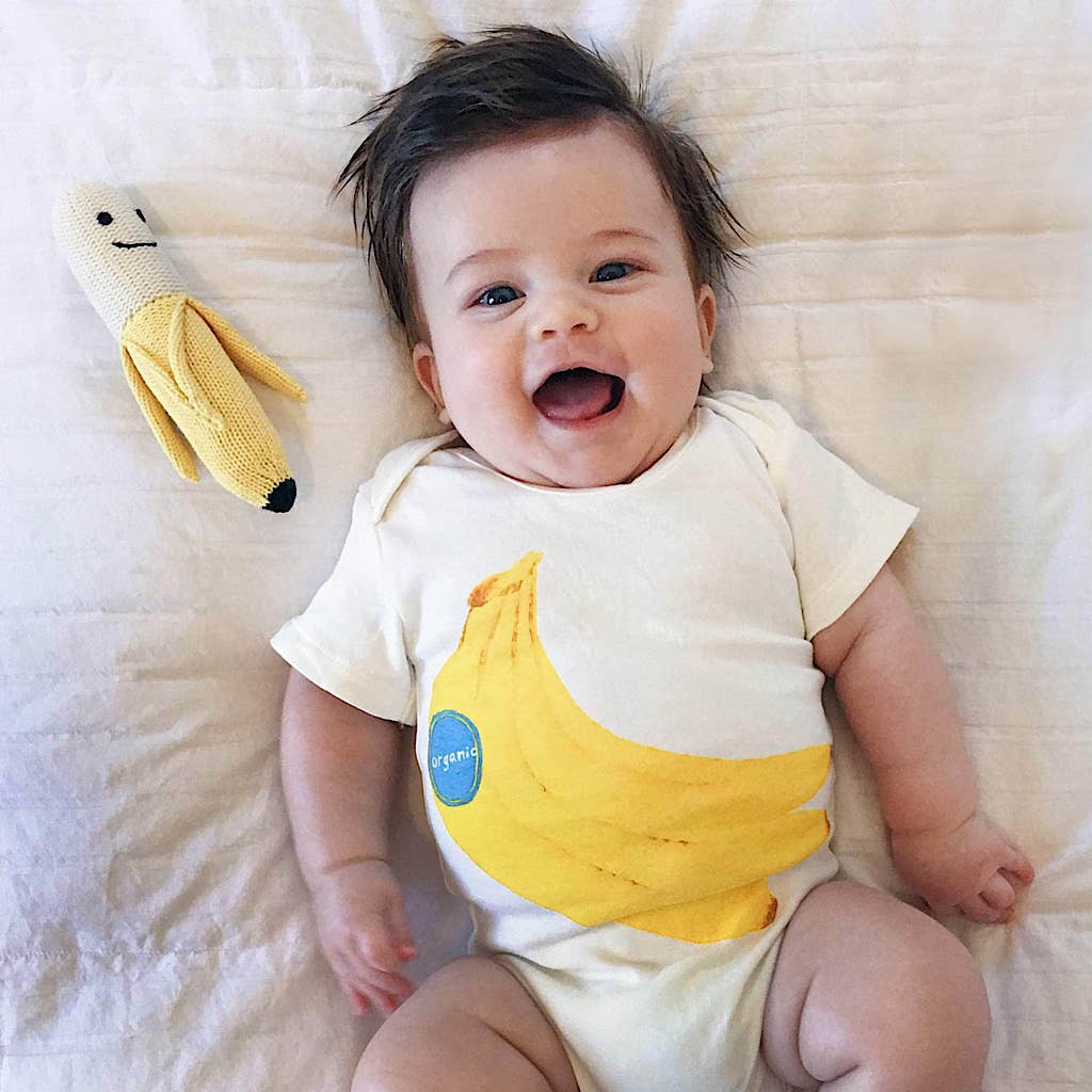 Banana Rattle Organic Baby Toy by Estella NYC