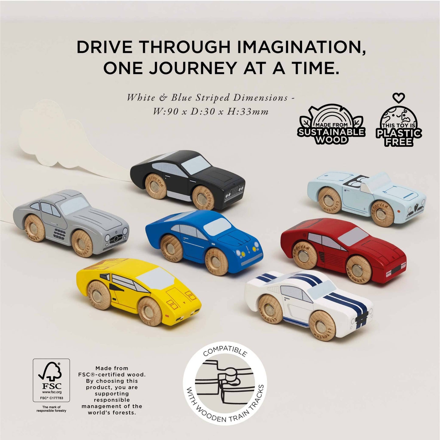 Classic Wooden Sports Cars by Le Toy Van