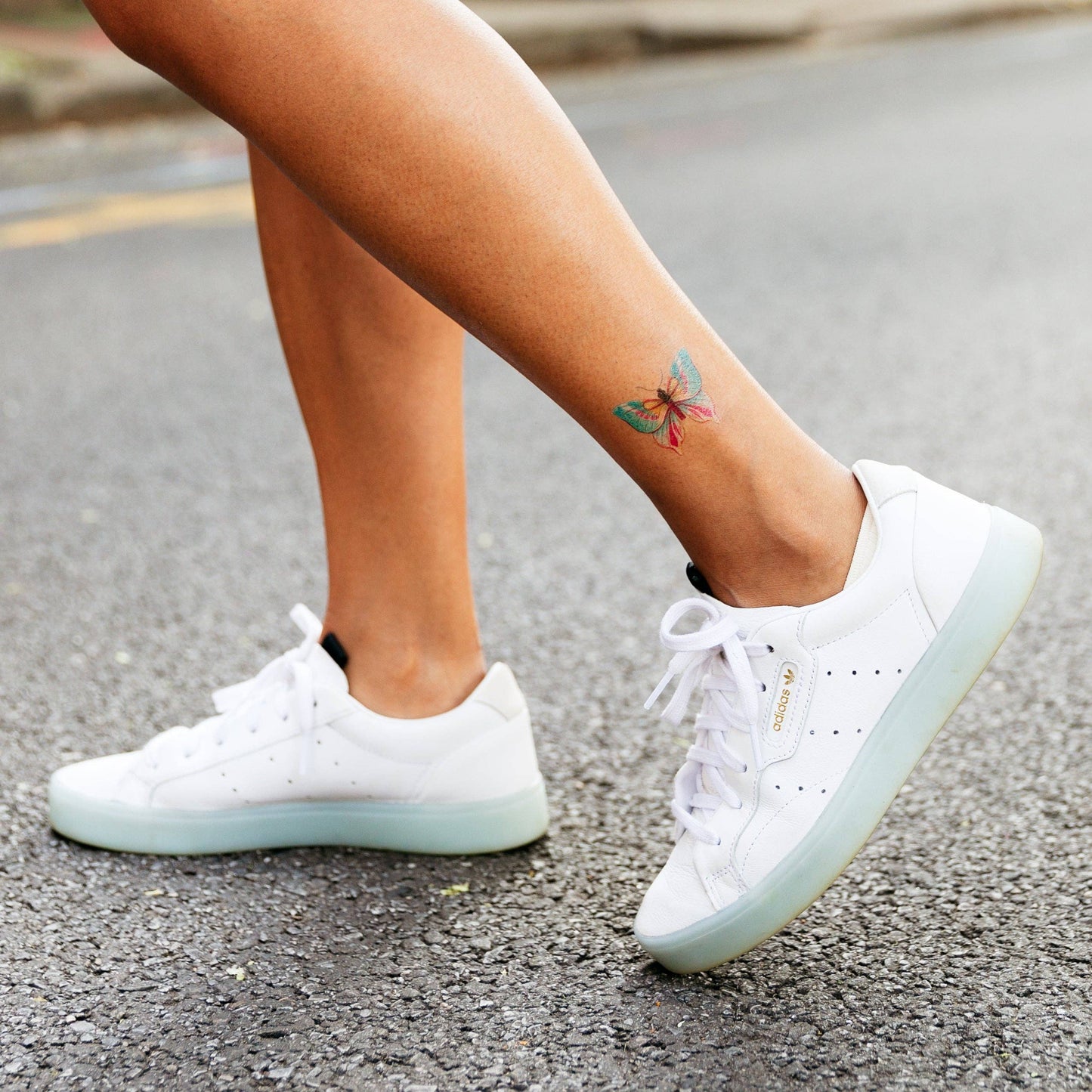 Blue Butterfly Temporary Tattoo Pair