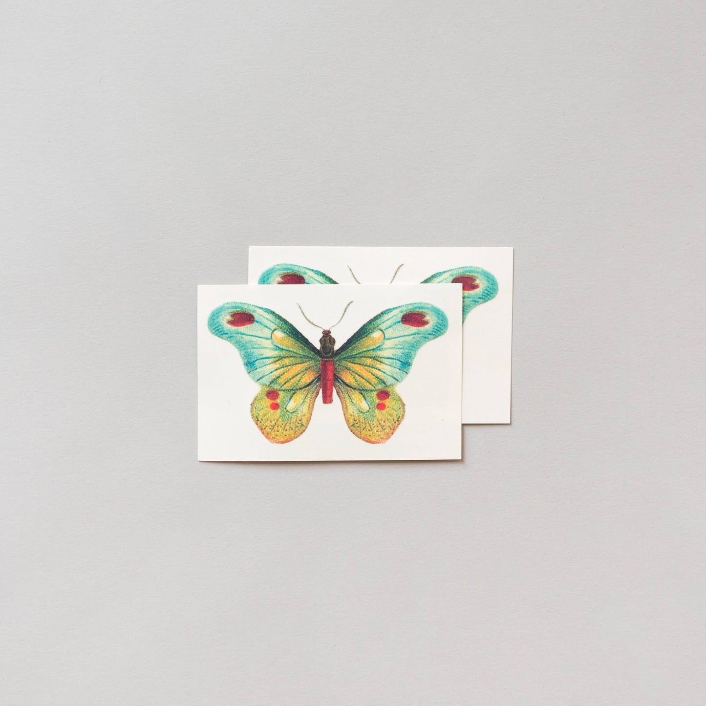 Green Butterfly Temporary Tattoo Pair
