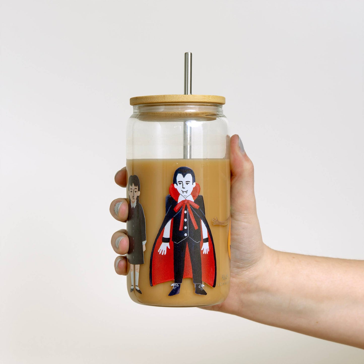 Trick-Or-Treaters Glass Can