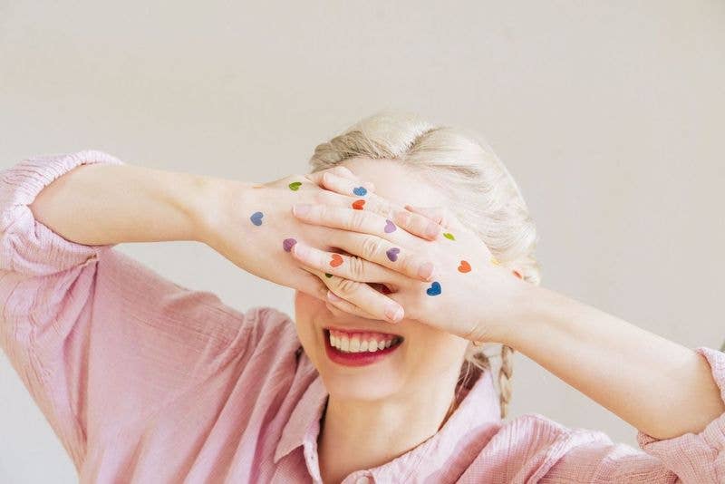 Glitter Hearts Tattoo Pair