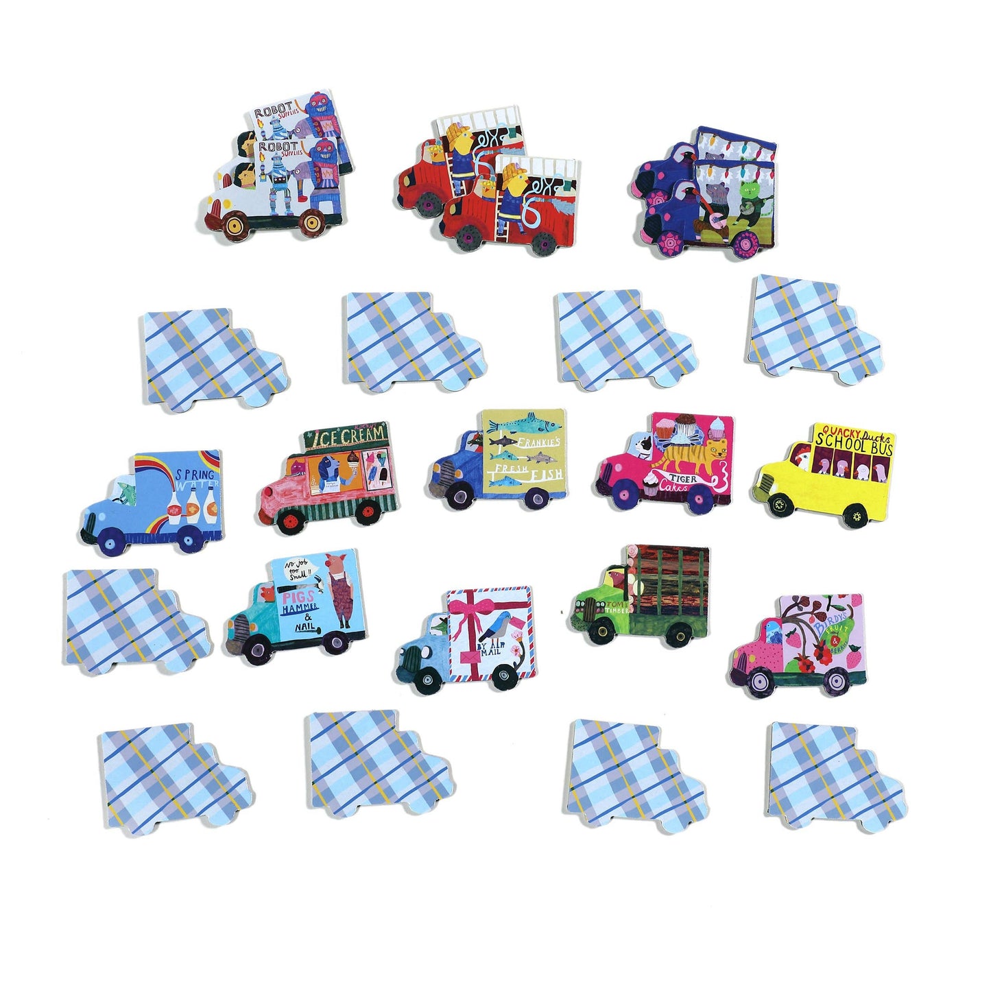 Trucks and a Bus Little Matching Game by eeBoo