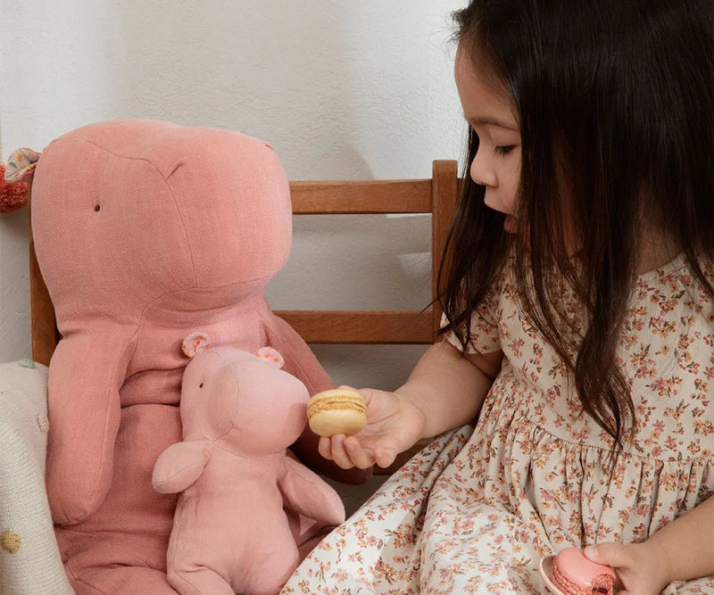Small Hippo Plush, Soft Rose, by Maileg