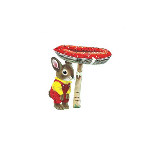 Toadstool Bunny Temporary Tattoo Pair