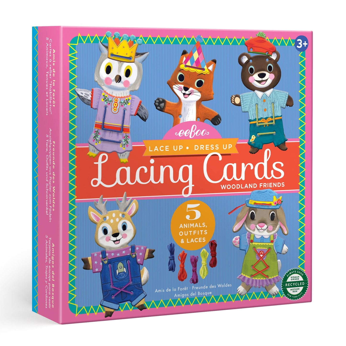 Woodland Friends Dress Up Lacing Card by eeBoo