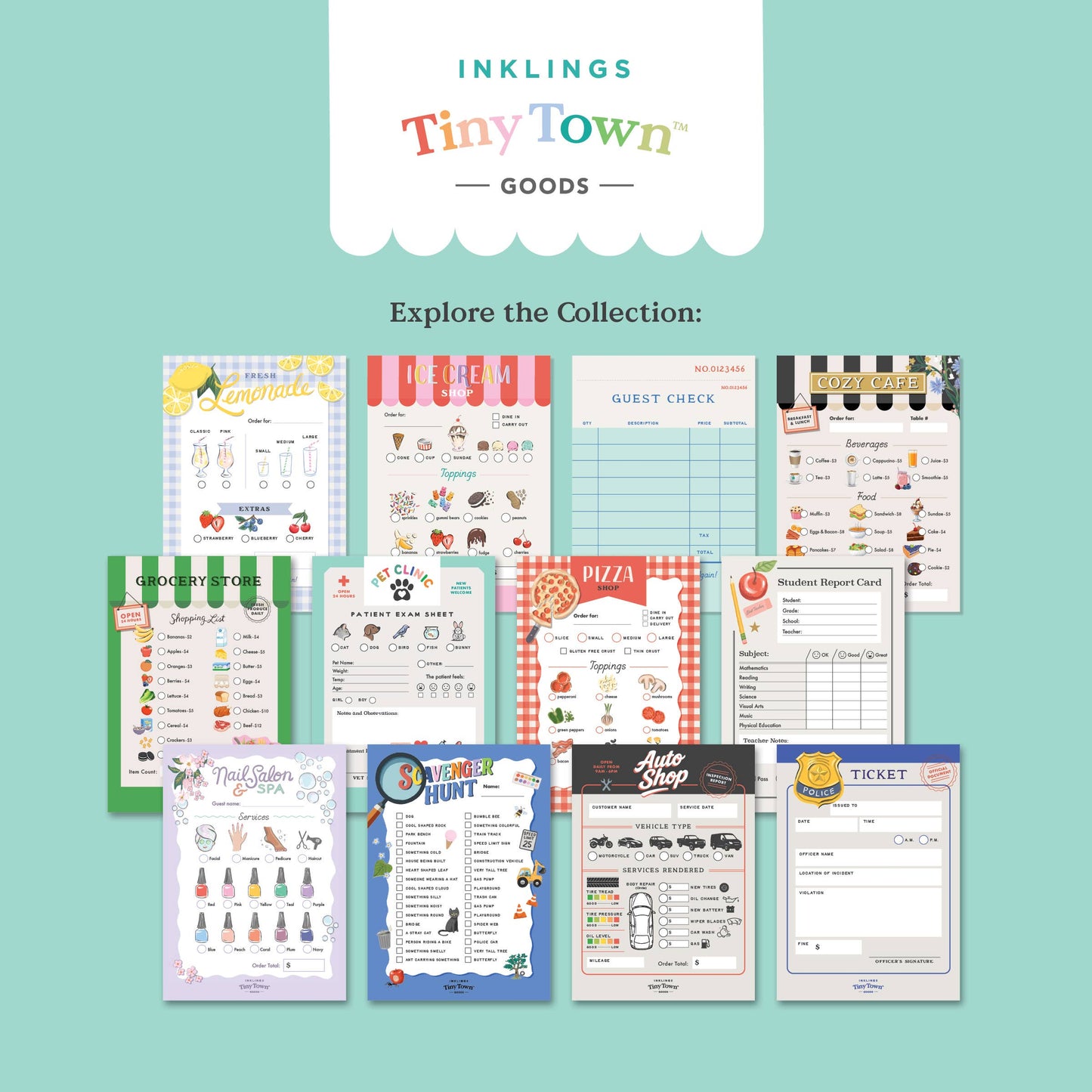Inklings Tiny Town™ Play Notepad - Auto Shop
