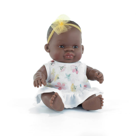 Miniland Baby Doll Dark Skinned Girl 8 1/4"