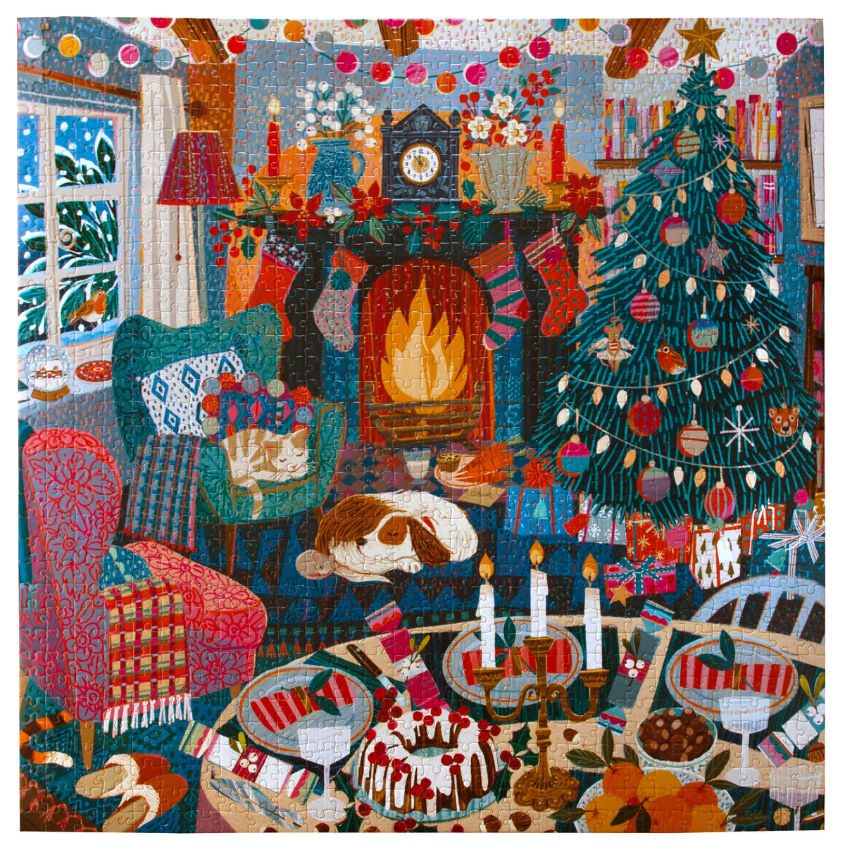 English Cottage Christmas 1000 Piece Square Puzzle