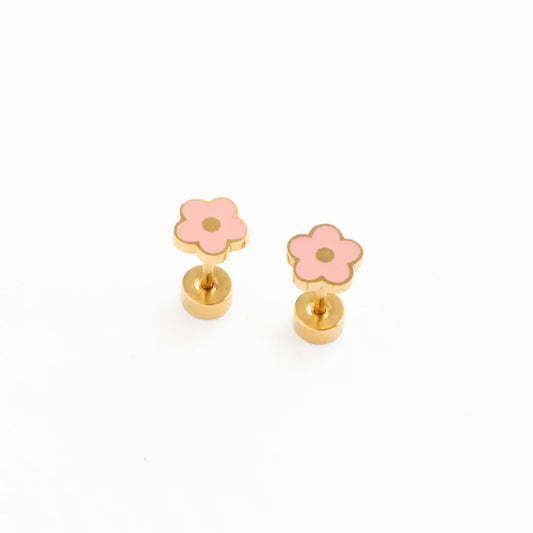 Pink Petite Flower Stud Earring