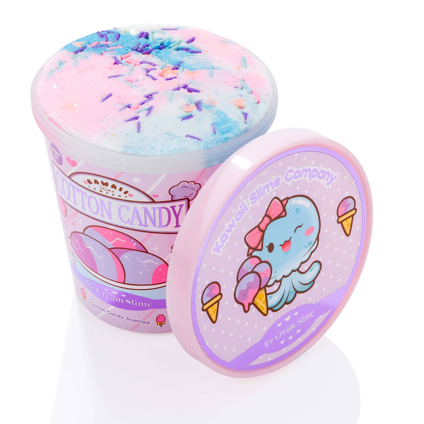 Cotton Candy Scented Ice Cream Pint Slime by Kawaii Slime Company