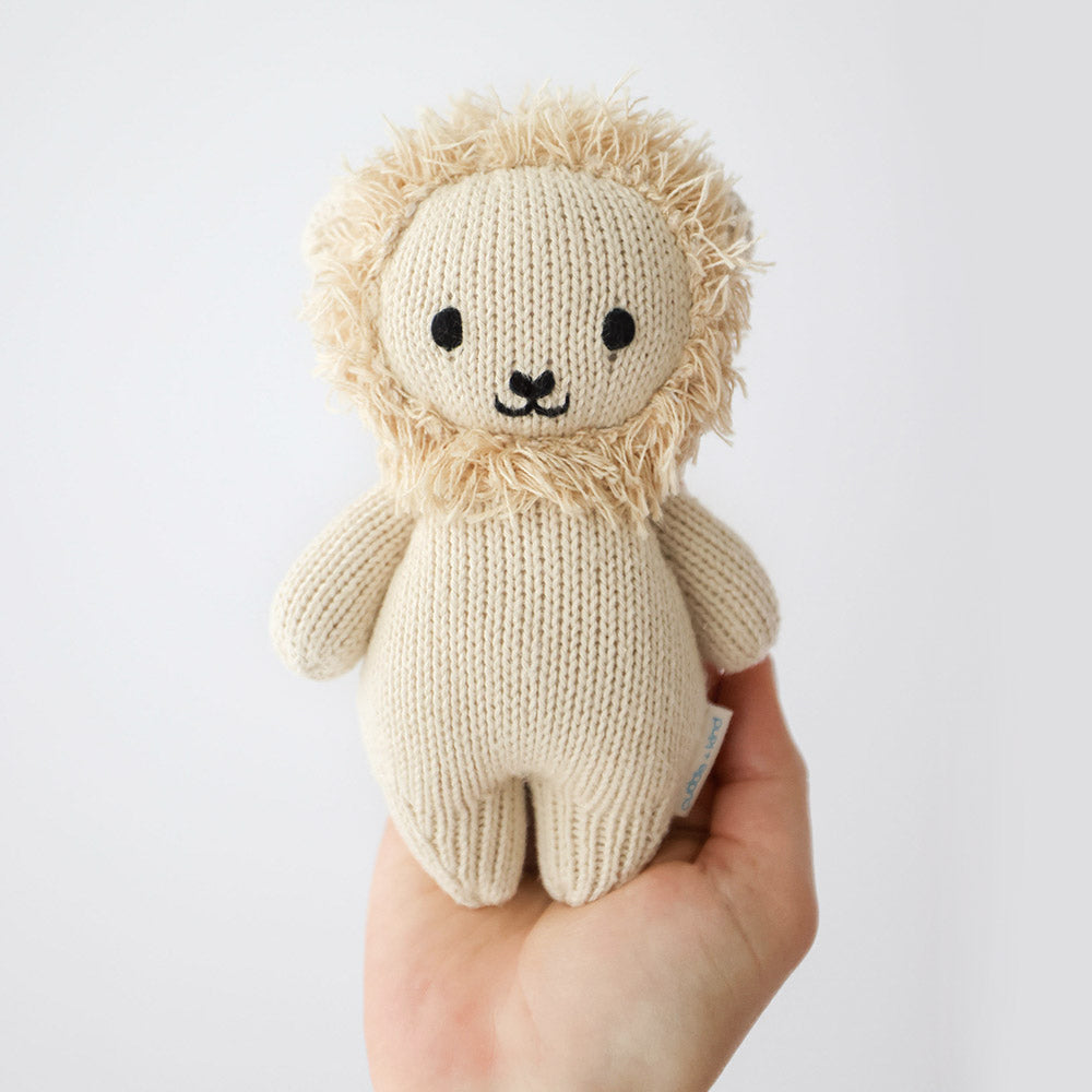 Baby Lion Hand Knit Doll - Cuddle + Kind