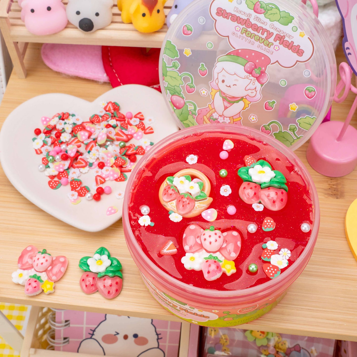 Strawberry Fields Forever Glitter Slime by Kawaii Slime Company