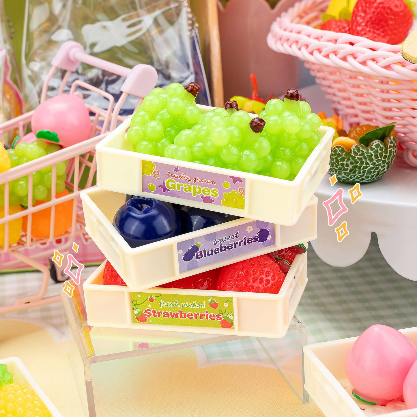 Mini Fruit Mart Taba Squishy (Assorted Fruits)