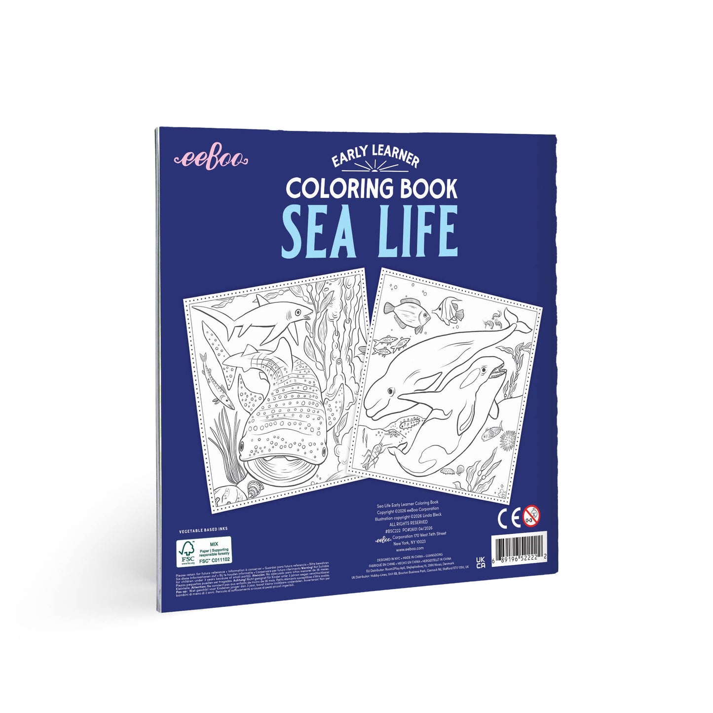 Sea Life Square Coloring Book