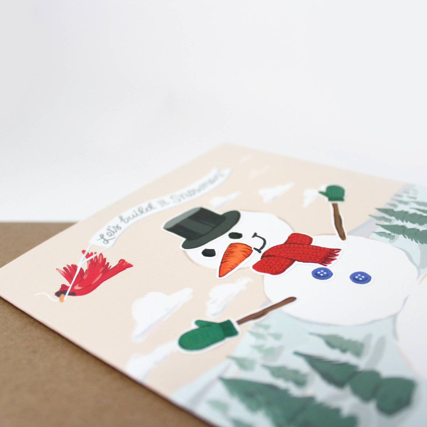 Sticker Scene Card - Build a Snowman