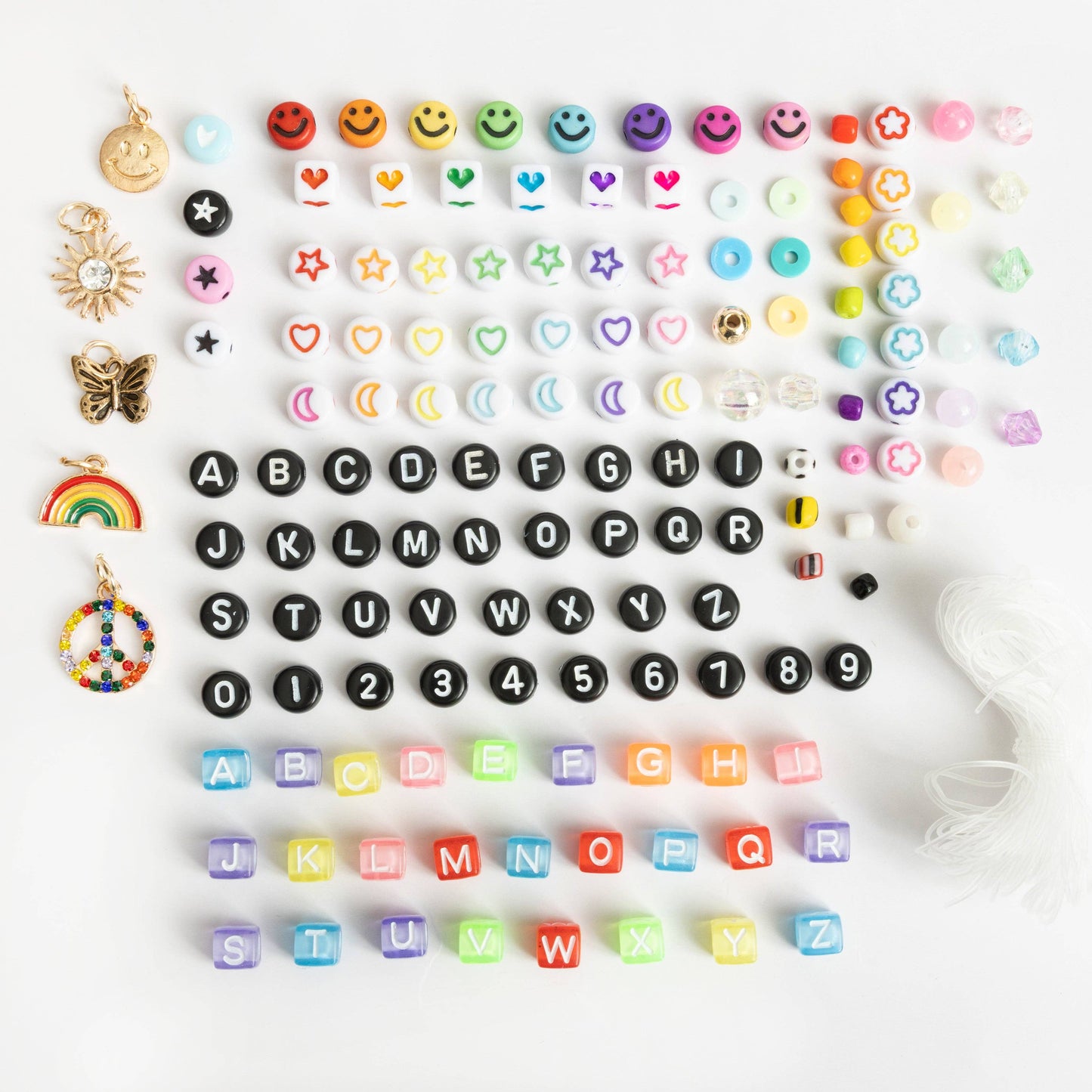 Colorful Rainbow Letter and Charm DIY Bead Box