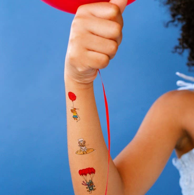 Busy World Mice Tattoo Sheet - Tattly