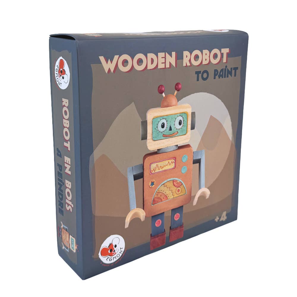 Paint Your Own Wooden Robot