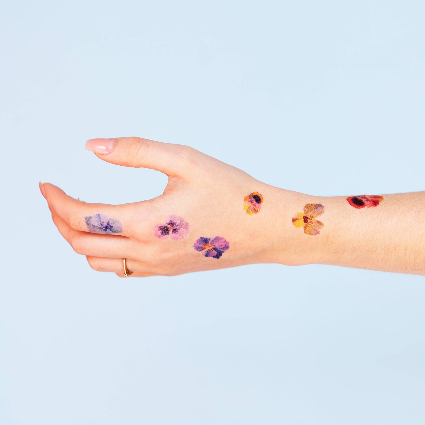 Pansies Tattoo Pair
