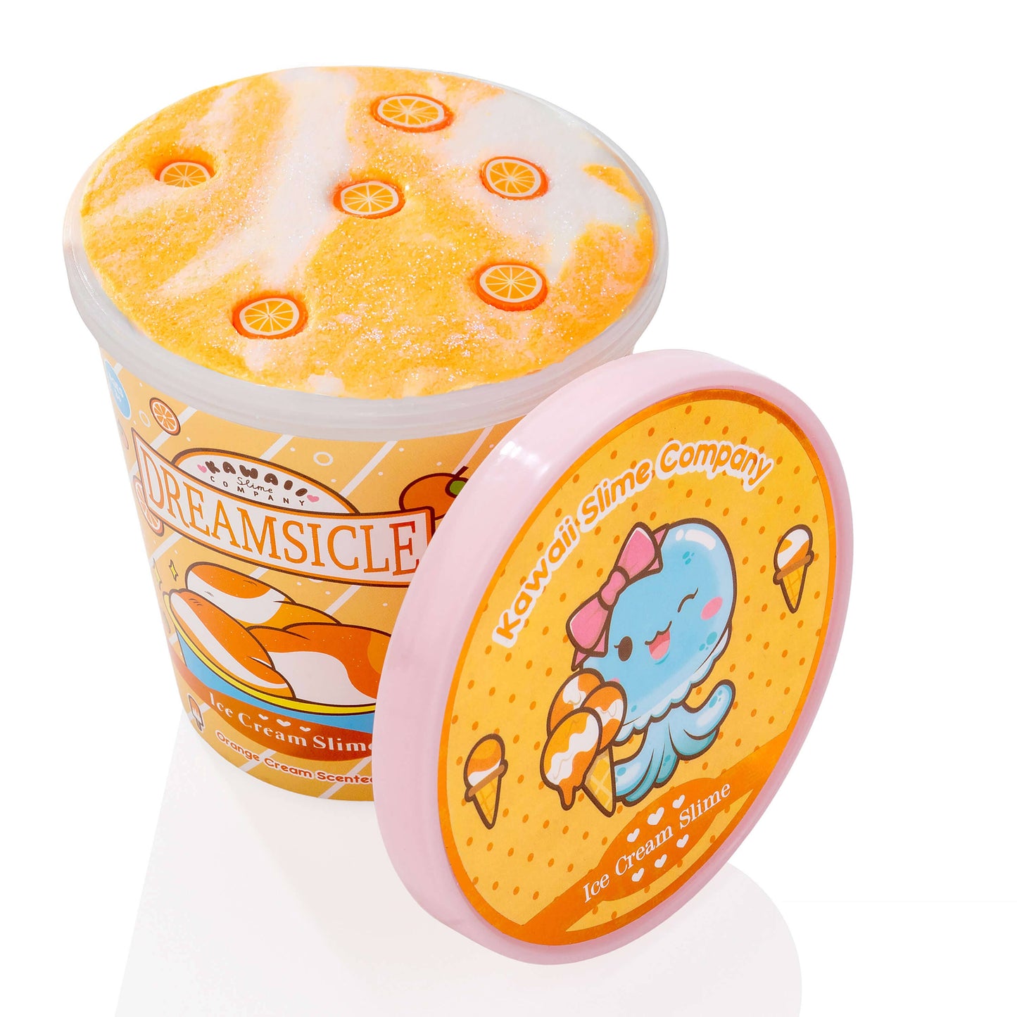 Dreamsicle Scented Ice Cream Pint Slime by Kawaii Slime Company
