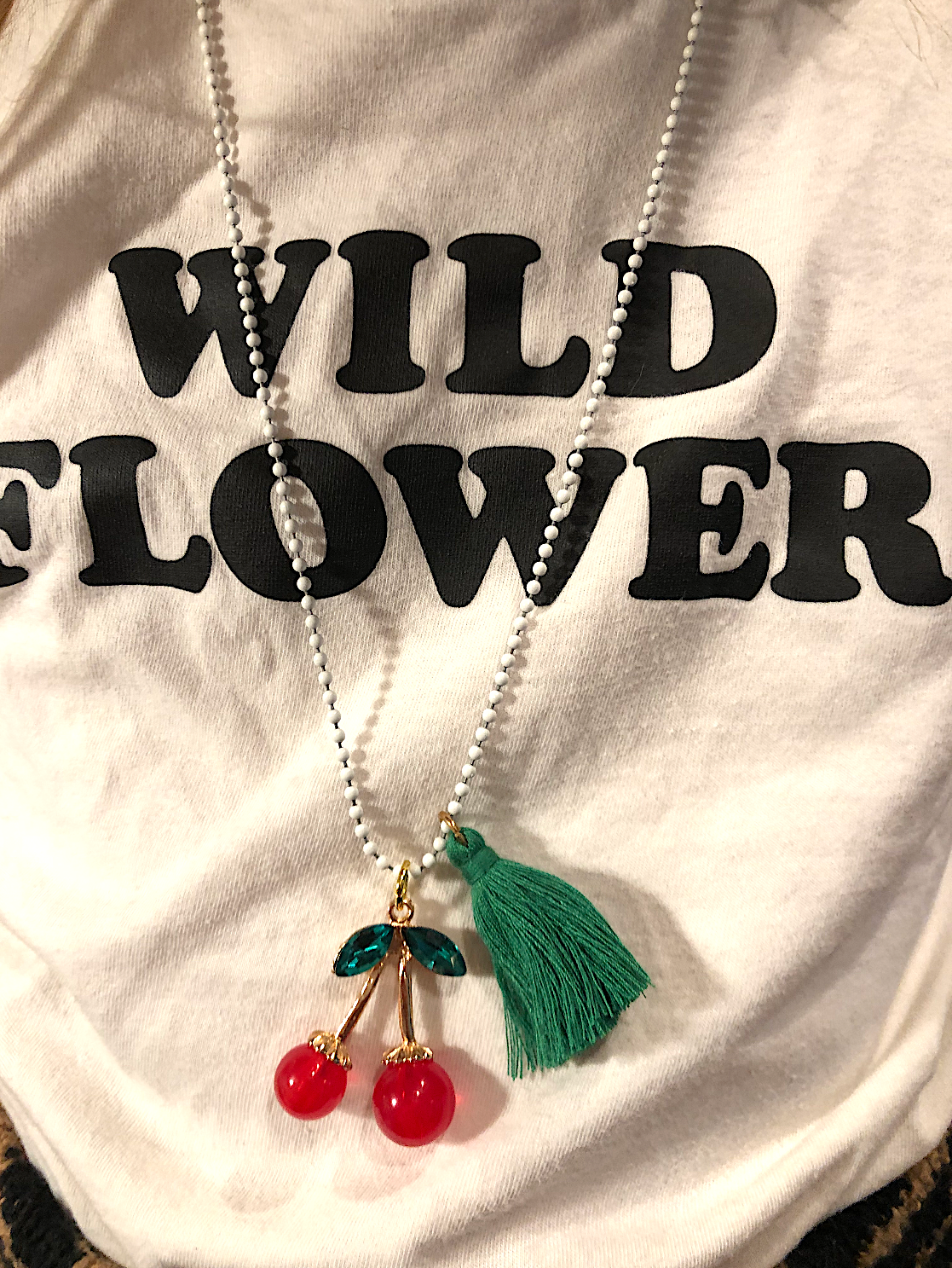 Rhinestone Cherries Necklace by Gunner & Lux