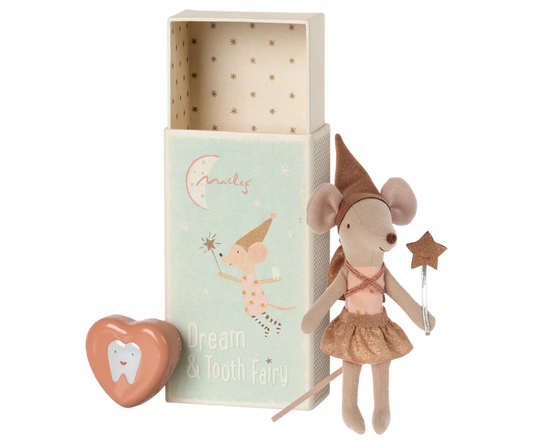 Tooth Fairy Mouse in Matchbox, Rose, by Maileg