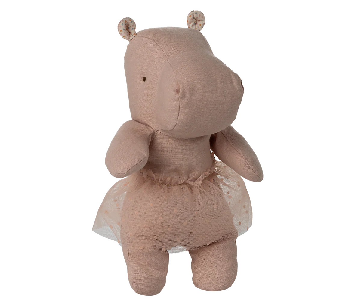 Hippo with Skirt, Small, Rose