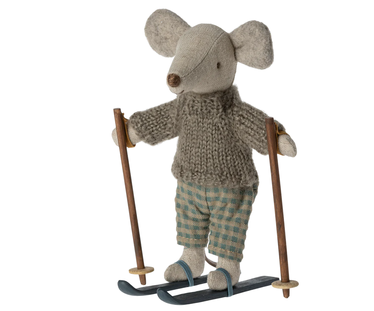 Winter Mouse with Ski Set, Big Brother - Maileg