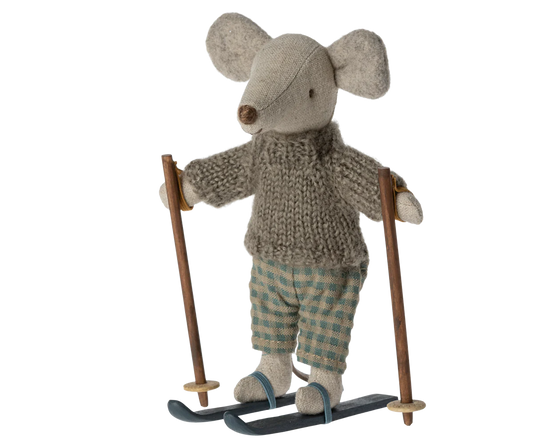 Winter Mouse with Ski Set, Big Brother - Maileg