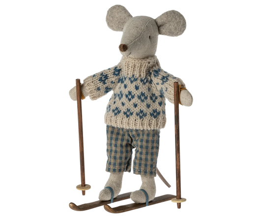 Winter Mouse with Ski Set, Dad - Maileg