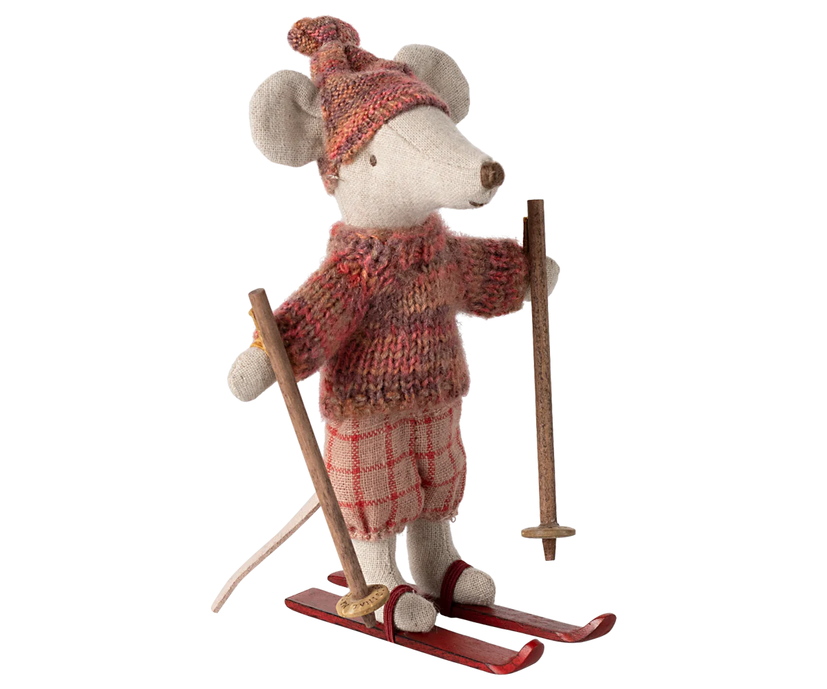 Winter Mouse with Skiing Set, Big Sister - Maileg