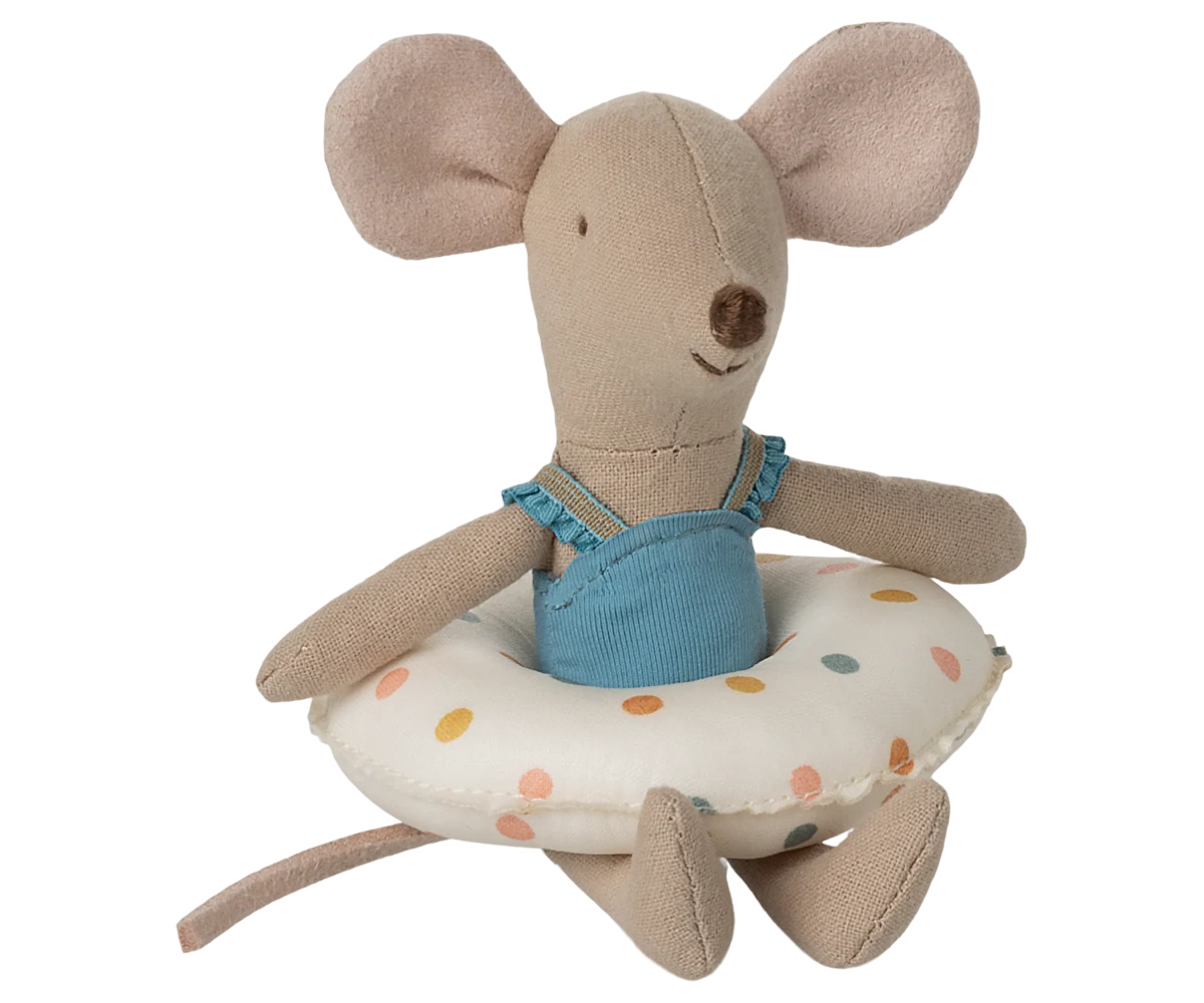 Beach Mouse with Float (Multi Dot), Little Sister, by Maileg