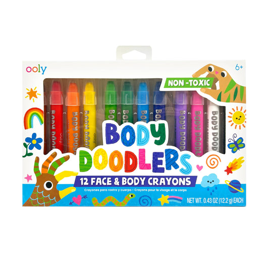 Body Doodlers Face & Body Crayons - Set of 12 Colors